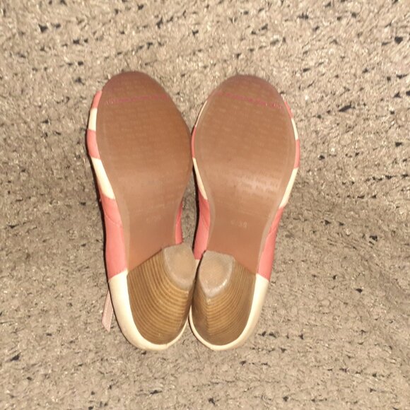 MIZ MOOZ-Weatherly-Retro/Rockabilly Salmon/Beige Leather Peep Toe-Sz 6-Excellent - Picture 8 of 8